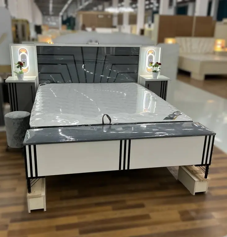 Royal Modern Bedroom Set - Karavot + Shkaf + Oyna Stol + Tumba