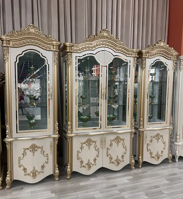 Royal Imperial vitrina to'plami (3 Qismli mehmonxona servanti)