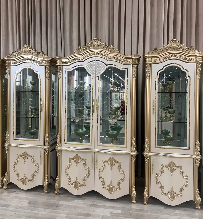 Royal Imperial vitrina to'plami (3 Qismli mehmonxona servanti)