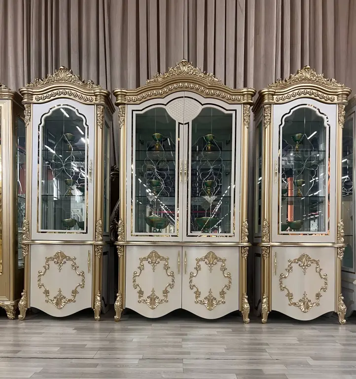 Royal Imperial vitrina to'plami (3 Qismli mehmonxona servanti)